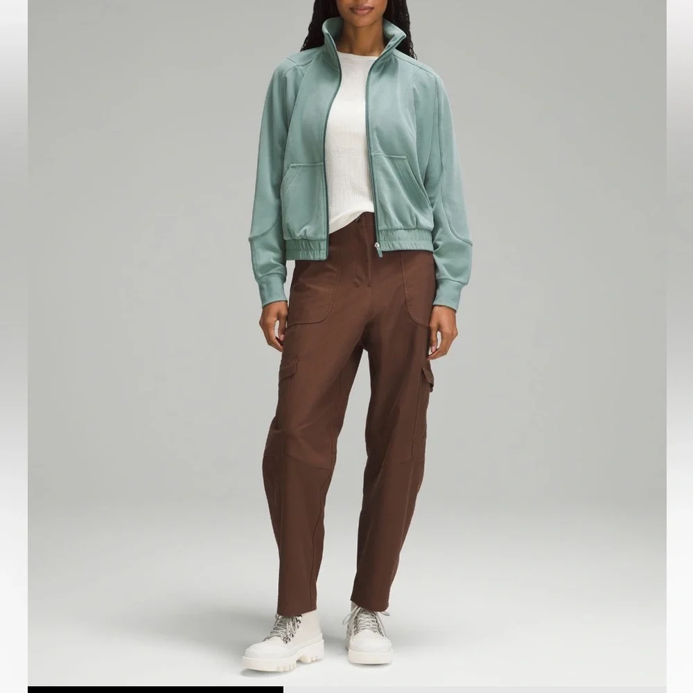 Lululemon brushed softstreme funnel neck zip up size 8 medium forest - Picture 5 of 8